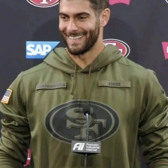 San Francisco 49ers Salute to Service hoodie sweatshirt Kittle 85 green camo SzL - Picture 10 of 10